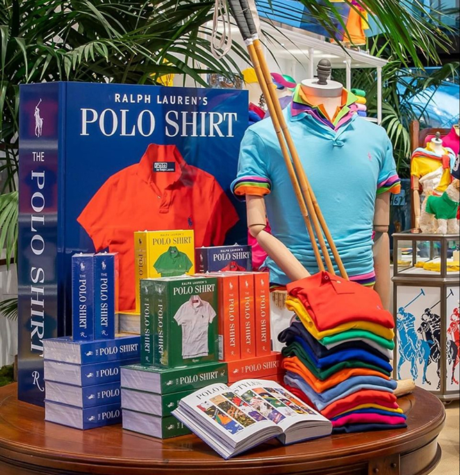 Polo shirt book display