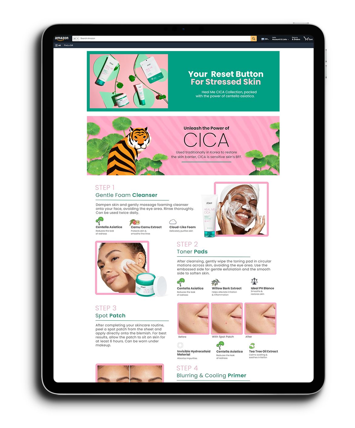 Amazon A+ content — four-step routine