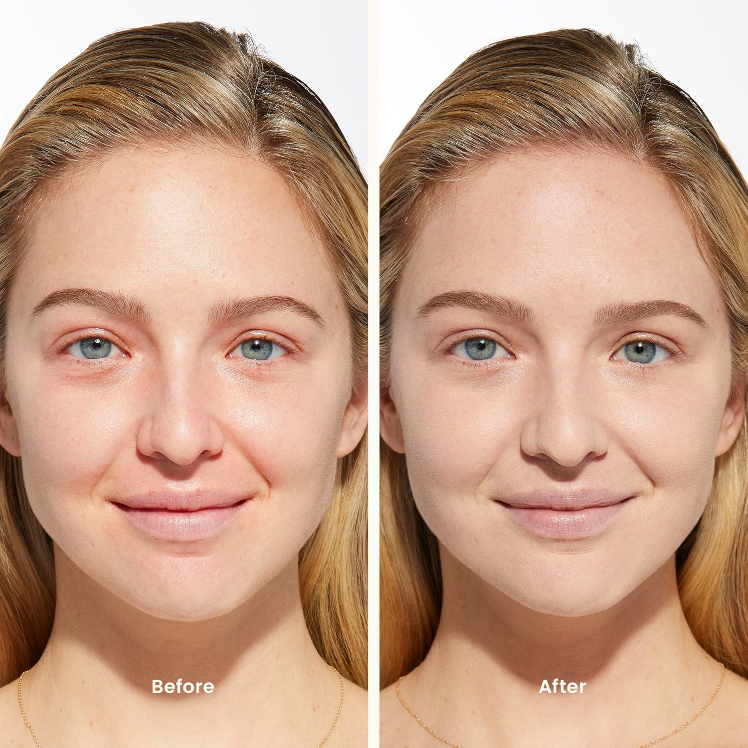 Before and after — fair skin tone