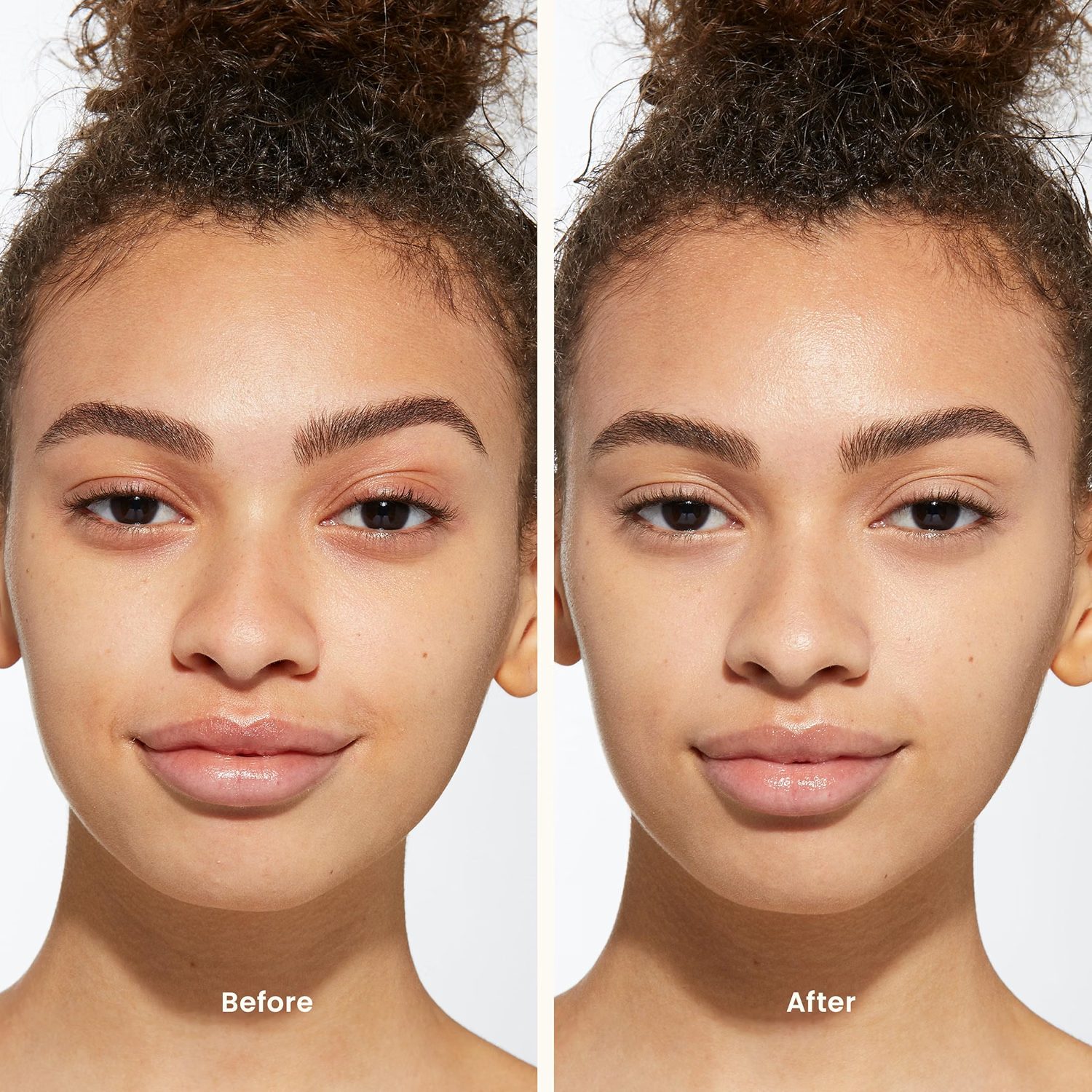 Before and after — medium skin tone