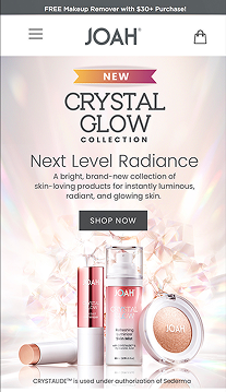 Crystal Glow mobile banner on phone