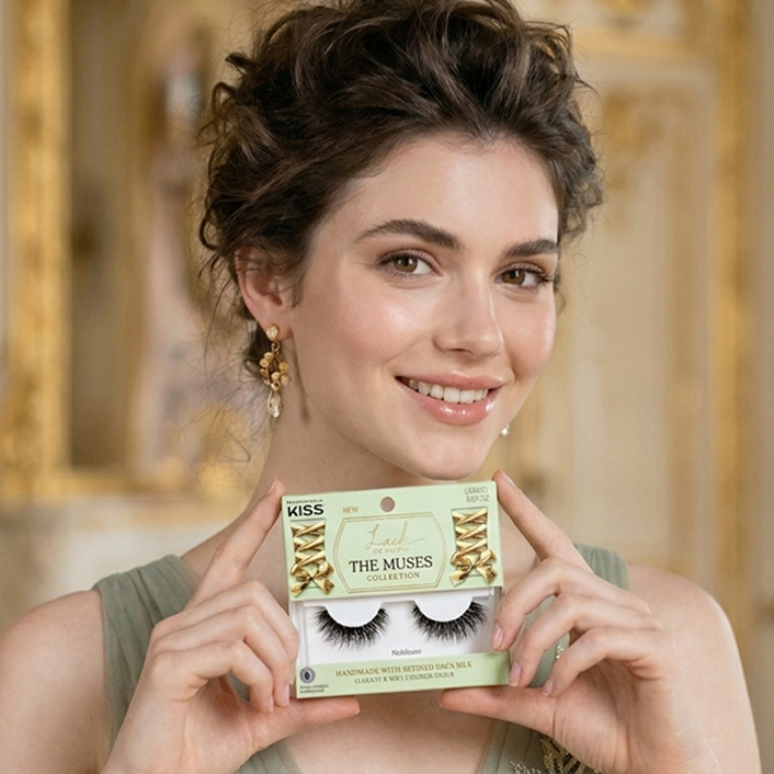 Model holding The Muses lashes
