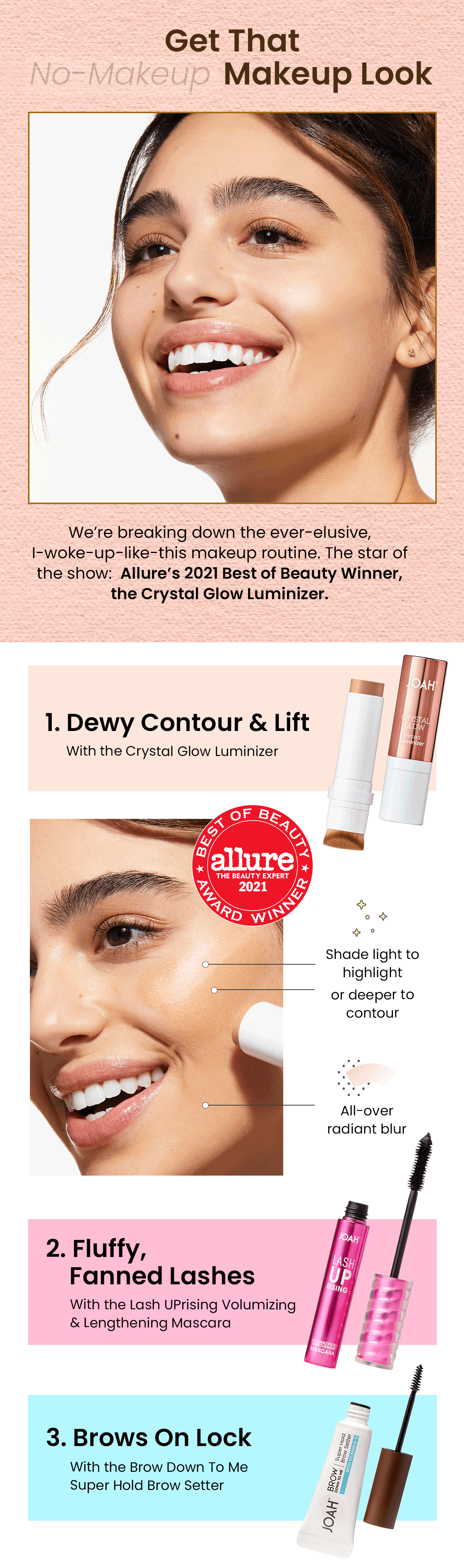 Crystal Glow email — no-makeup makeup look