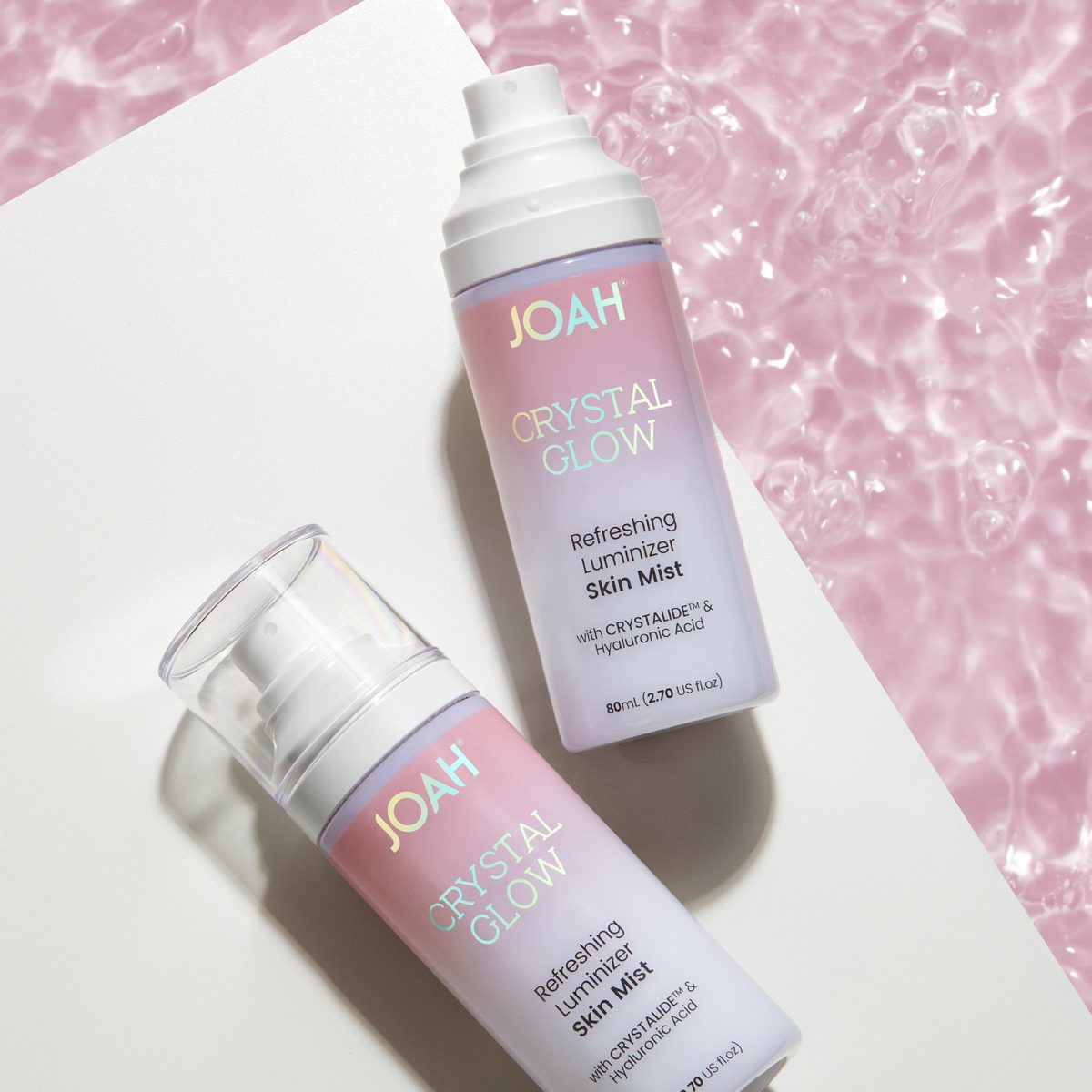 Refreshing Luminizer Skin Mist on pink water